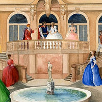 Watercolor The Twelve Dancing Princesses - Wedding Scene by Betty Ann  Medeiros