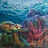 Watercolor Sea Turtle  by Betty Ann  Medeiros