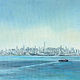 Oil painting NYC View from the Whitestone by Elizabeth4361 Medeiros