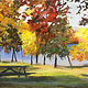 Oil painting Squantz Pond in Fall by Elizabeth4361 Medeiros