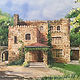 Watercolor Hearthstone Castle, Tarrywile Park, Danbury CT. by Elizabeth4361 Medeiros