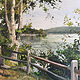 Oil painting A view of Chatterton Point, New Fairfield, CT. by Elizabeth4361 Medeiros