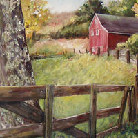 Oil painting New England Farm  by Betty Ann  Medeiros