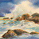Watercolor Ocean wave by Elizabeth4361 Medeiros