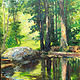 Oil painting The Frog Pond, Bear Mountain Reservation, Danbury CT. by Elizabeth4361 Medeiros