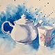 Watercolor Tea Time by Elizabeth4361 Medeiros