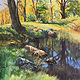 Oil painting South End Ball Pond, New Fairfield by Elizabeth4361 Medeiros