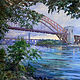 Oil painting Hell Gate Bridge, Astoria, Queens, N.Y. by Elizabeth4361 Medeiros